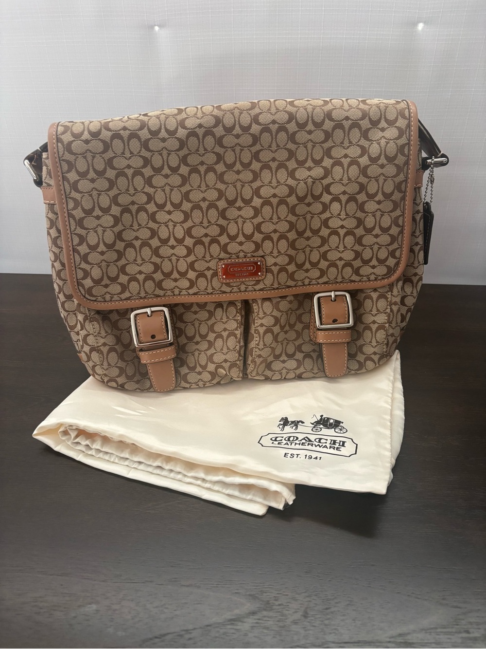 Coach Signature Canvas Messenger Bag in Brown